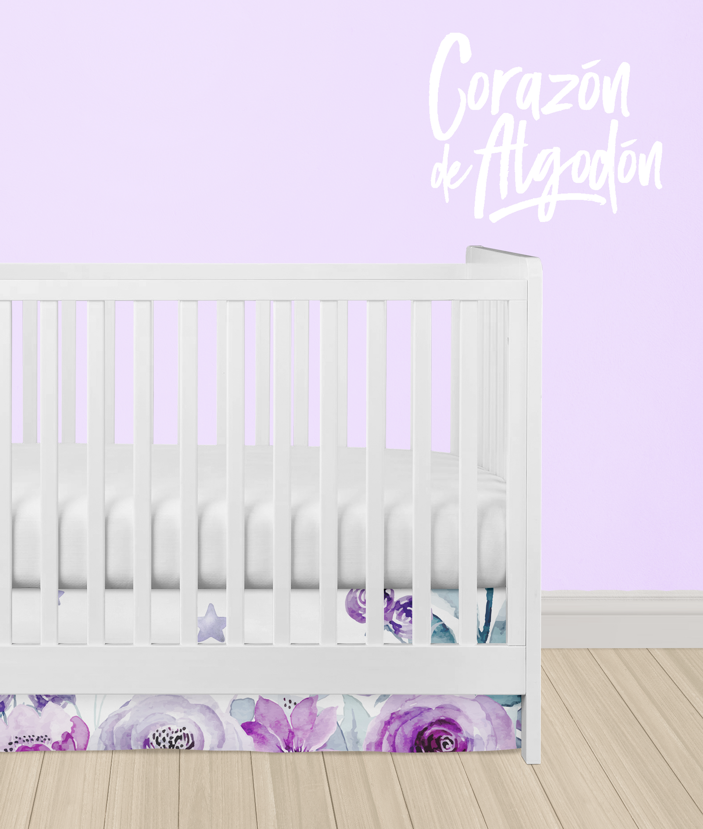 Purple Elephant Crib Skirt