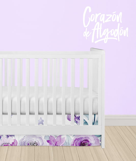 Purple Elephant Crib Skirt