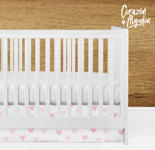 Heart Pigs Crib Skirt