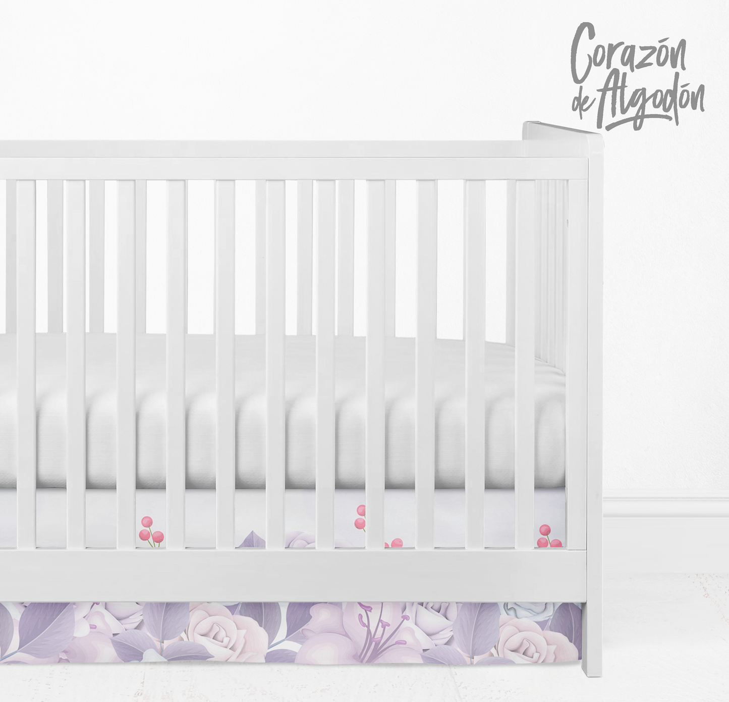 Lilac Elephant Crib Skirt