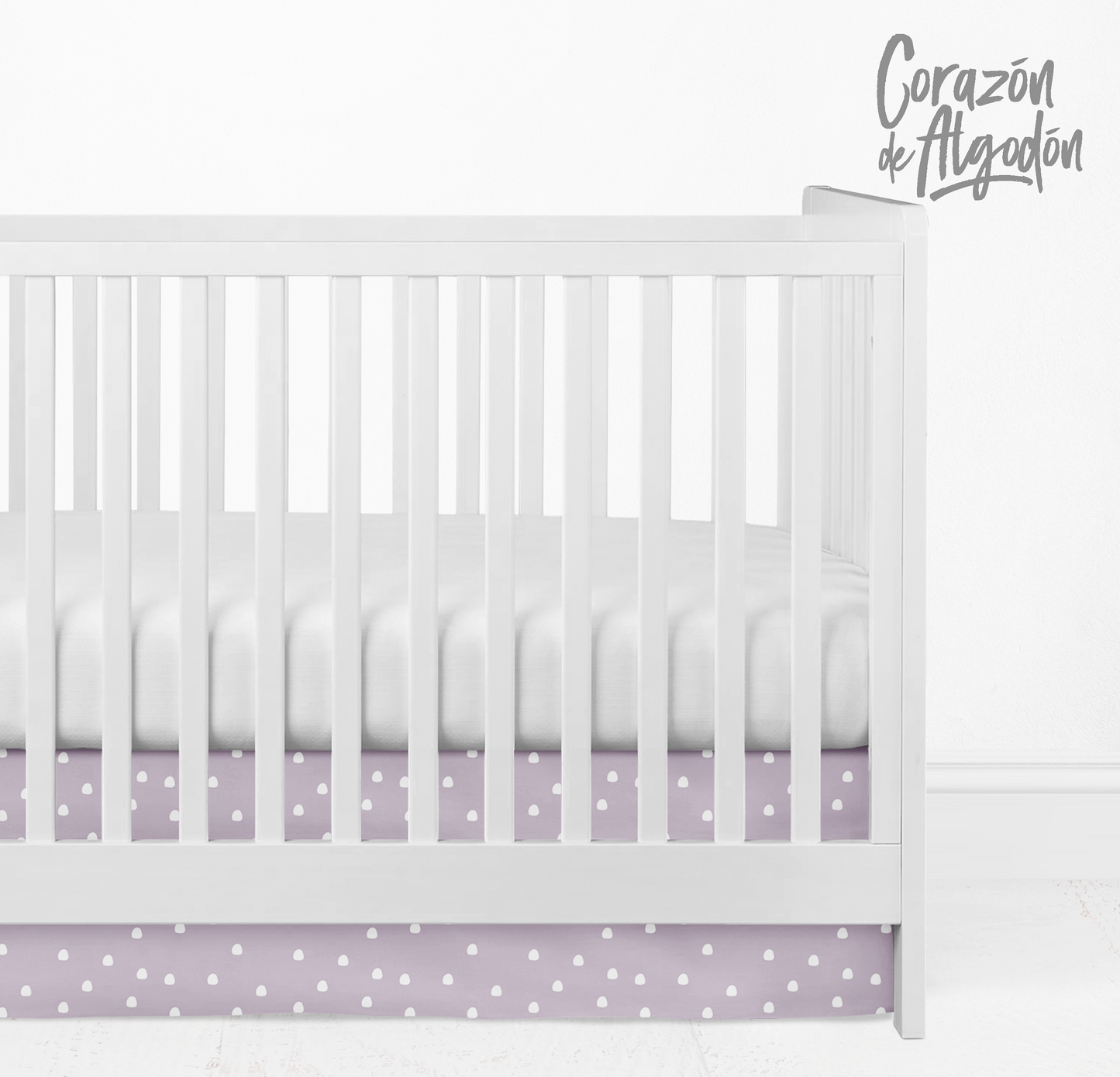 Mauve Flowers Crib Skirt