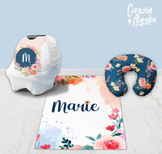 Blue Navy Floral Newborn kit