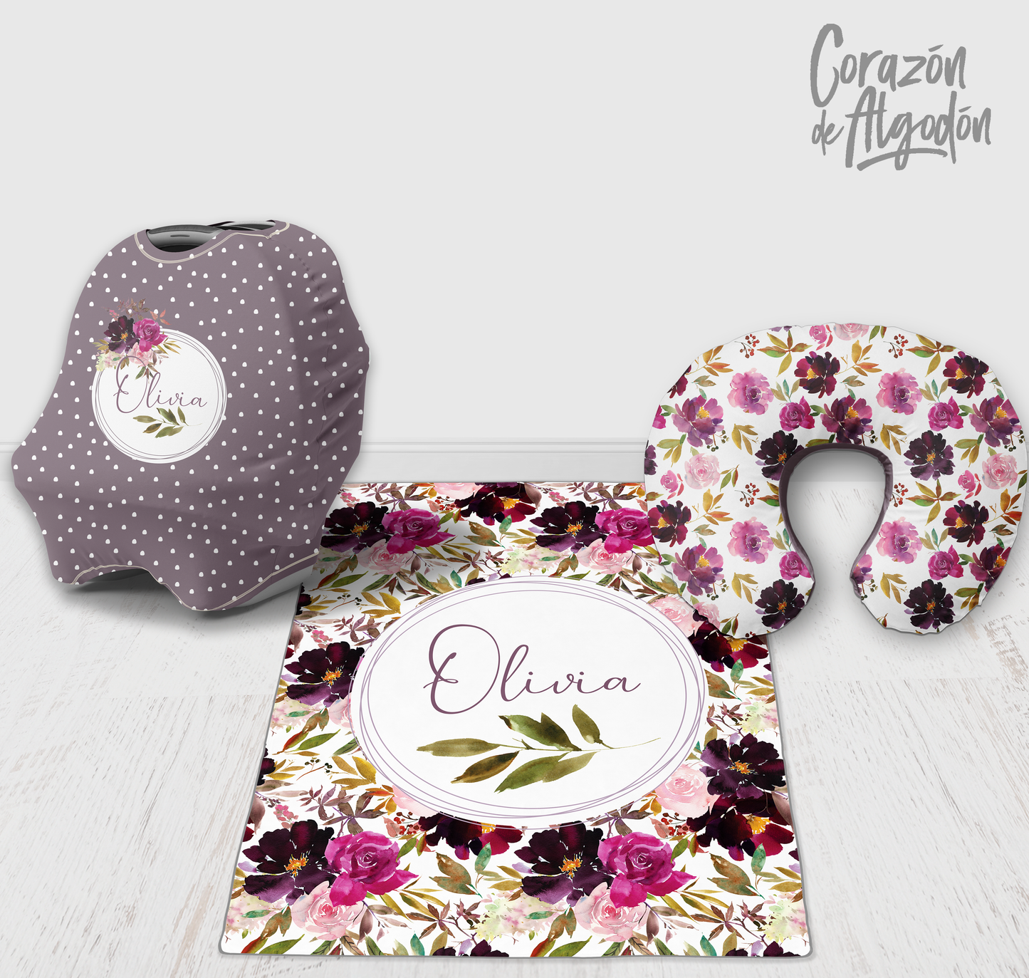 Mauve Flowers Newborn kit