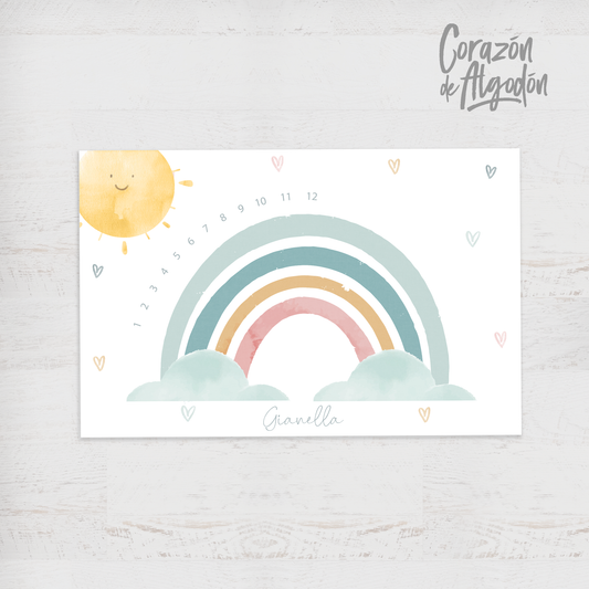 Watercolor Rainbow Milestone Blanket