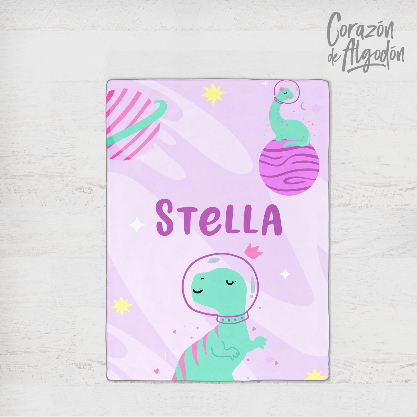 Girl Astronaut Dino Fleece blanket