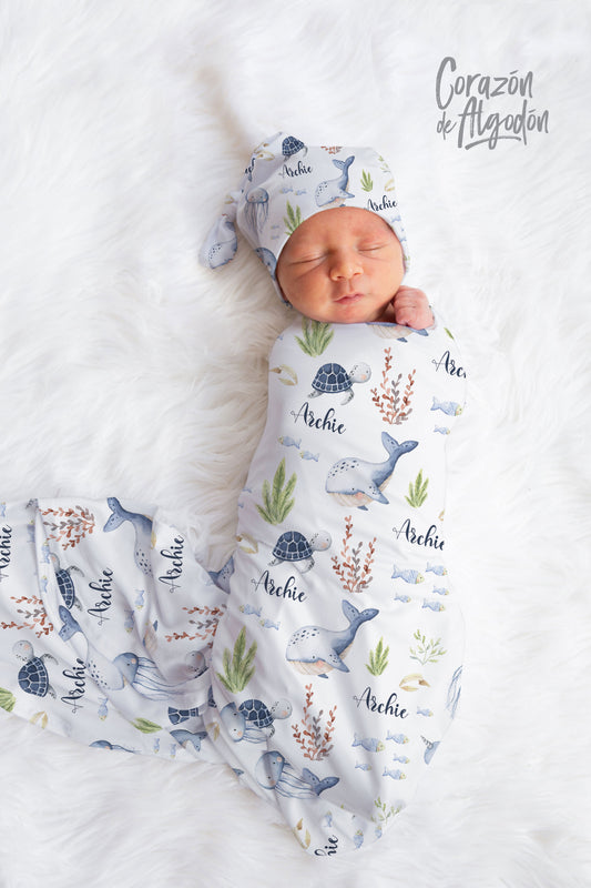 Boy Ocean Swaddle