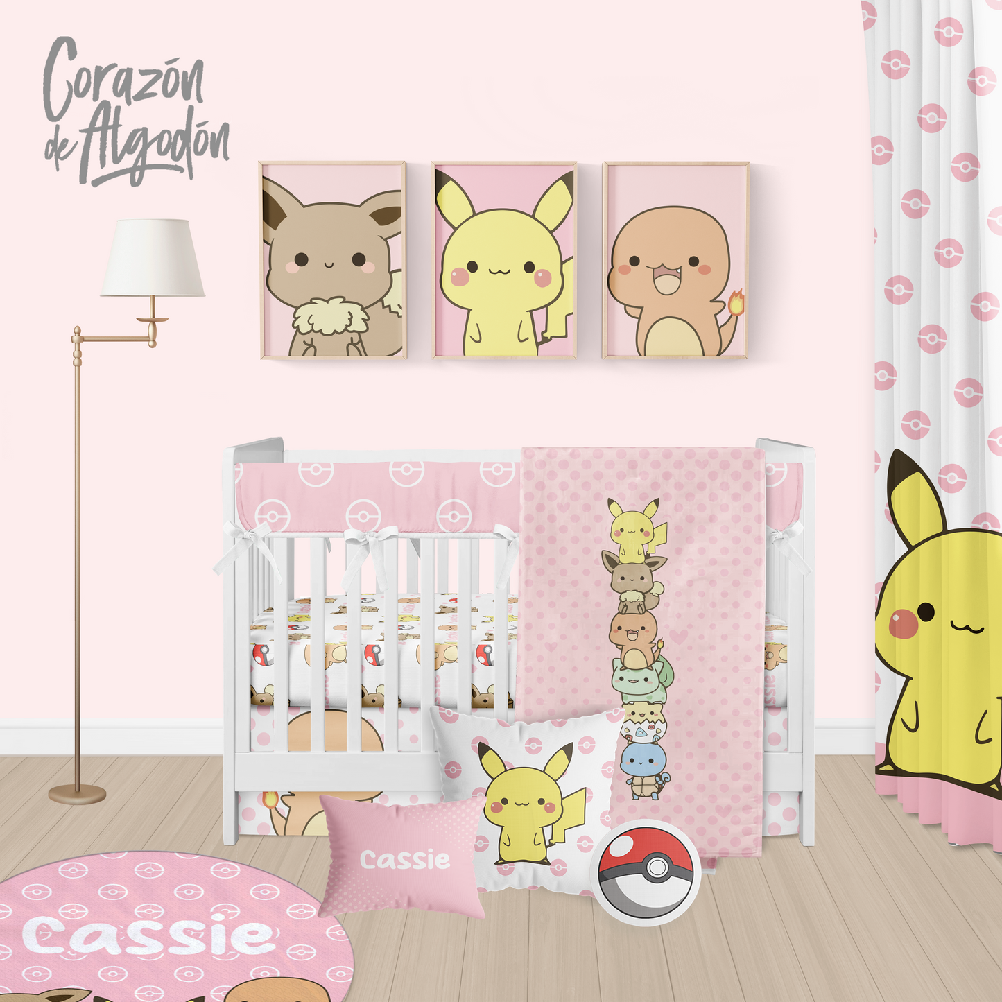 Pokemon Girl Crib Bedding Set