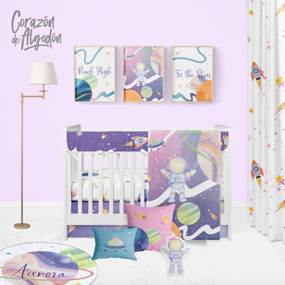 Girl Astronaut Crib Bedding Set