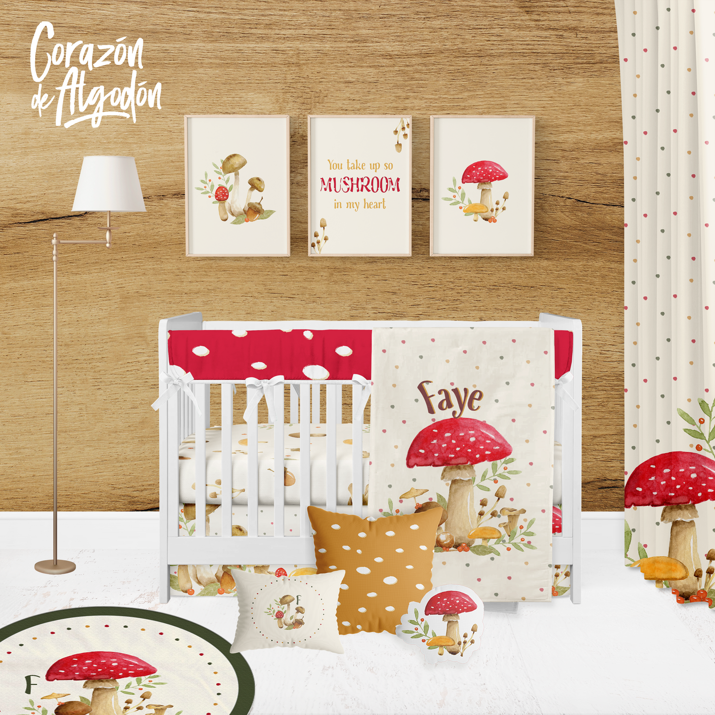 Mushroom Crib Bedding Set