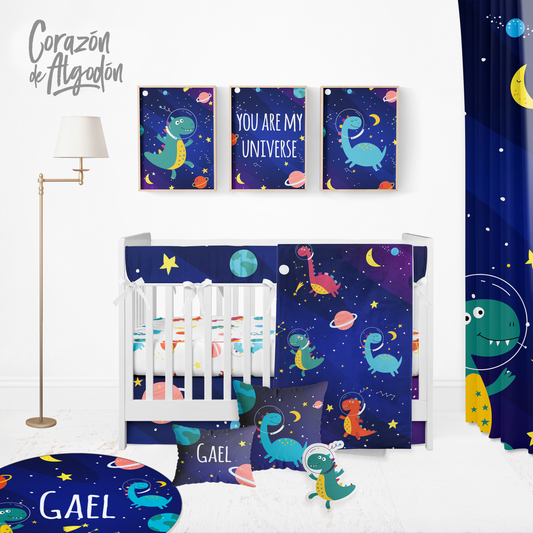 Astronaut Dino Crib Bedding Set