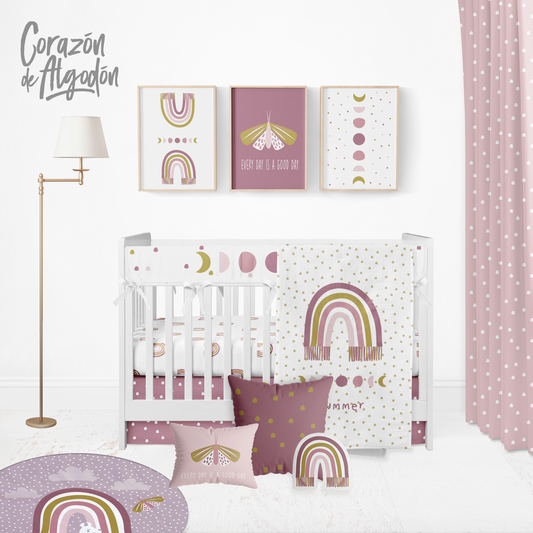 Boho Rainbow Crib Bedding Set