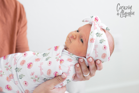 Pink Flowers Swaddle