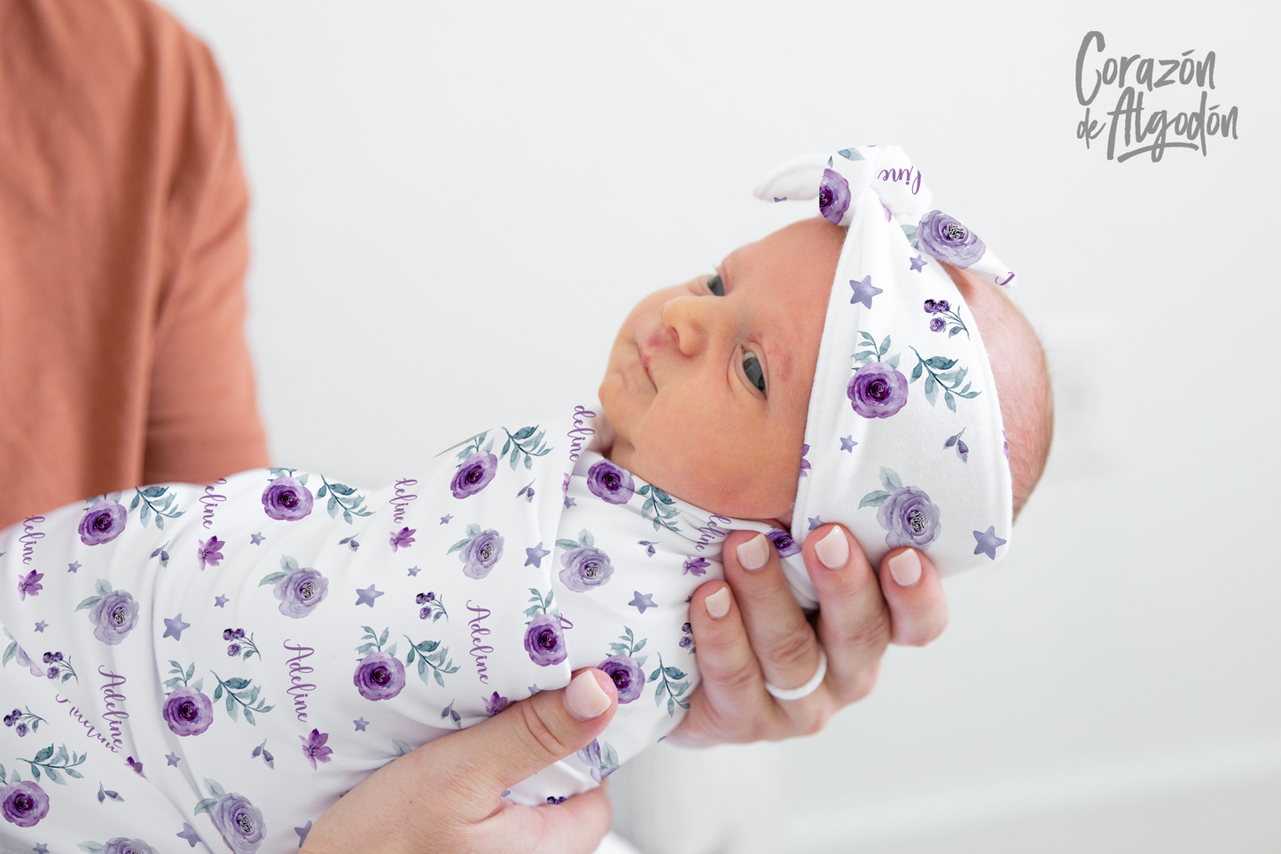 Purple Flowers Swaddle