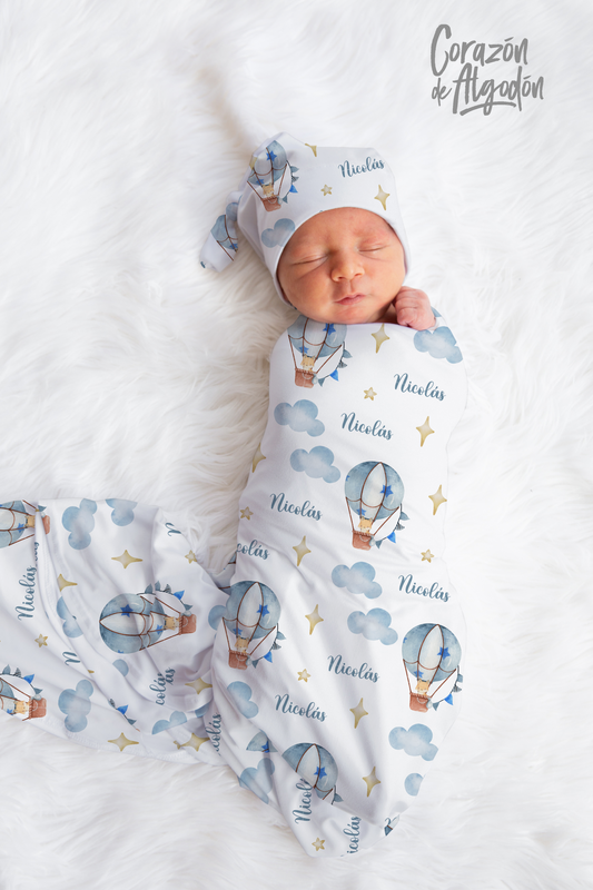 Boy Hot Air Balloon Swaddle