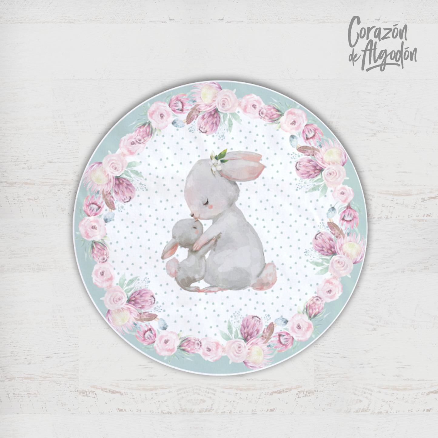 Floral Bunny Play Mat