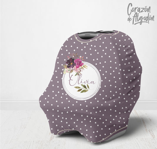 Mauve Flowers Baby Cover