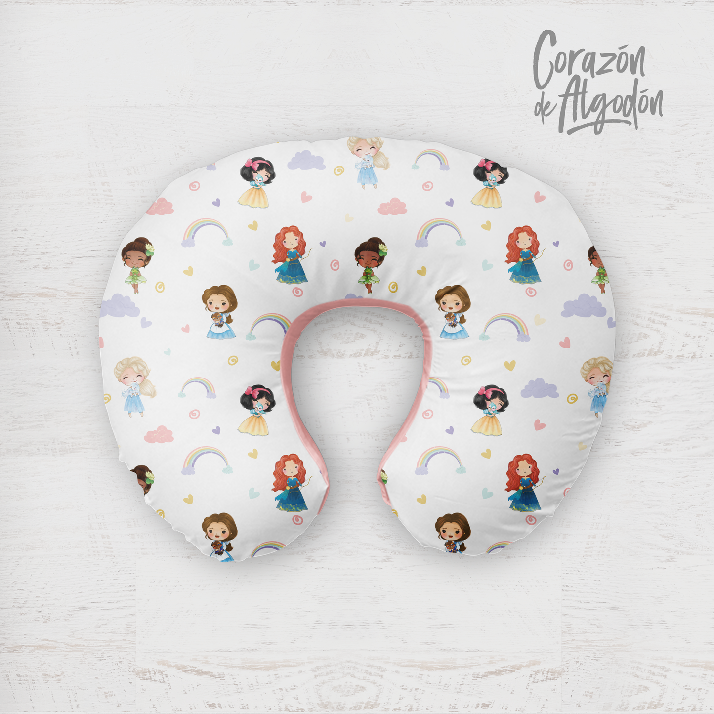 Princess and Rainbows Nursing Pillow Cover