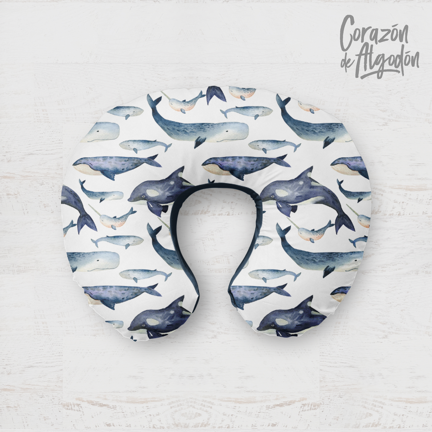 Whale Nursing Pillow Cover