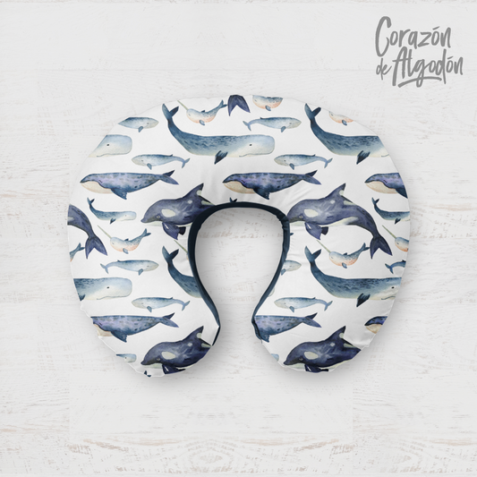 Whale Nursing Pillow Cover