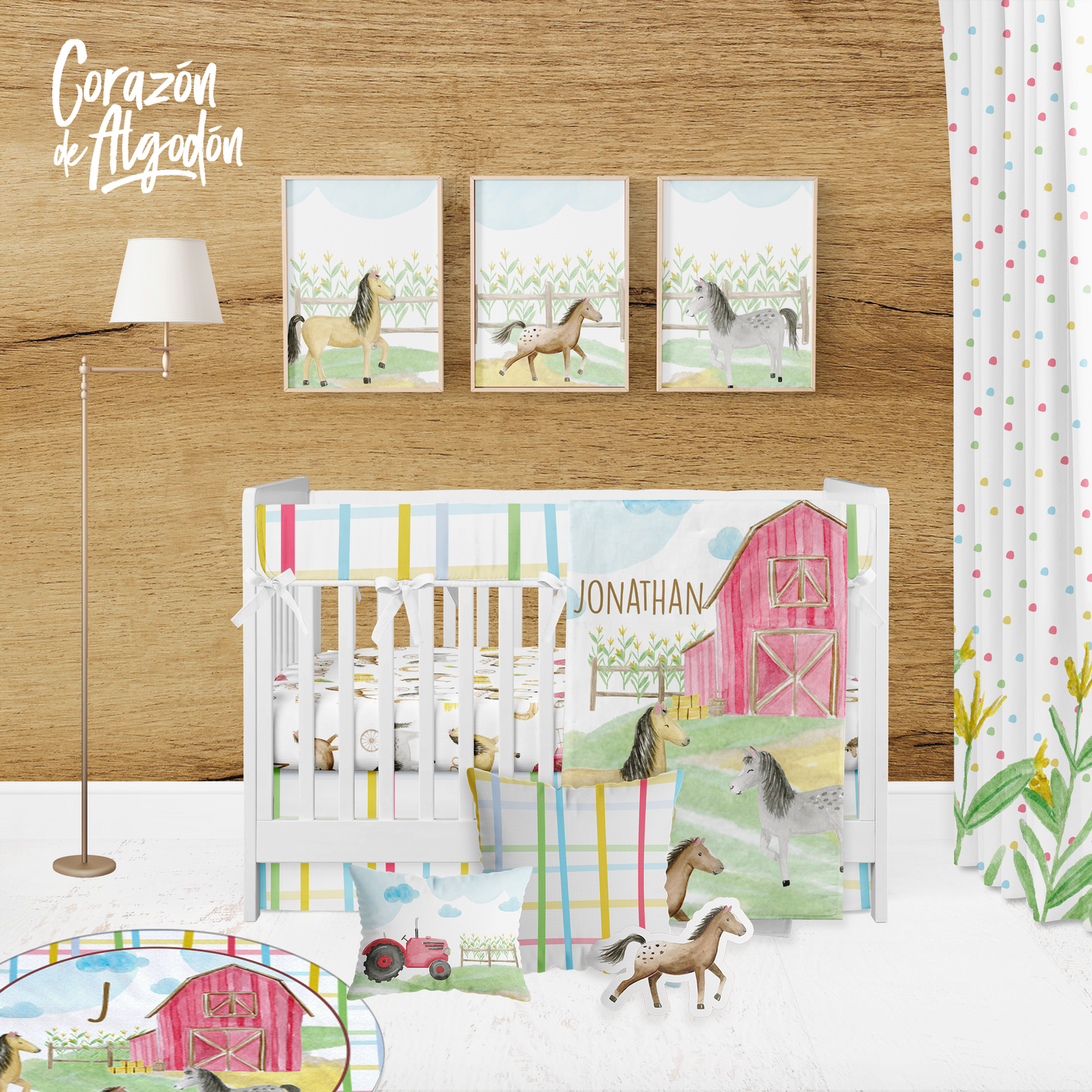 Boy Horse Crib Bedding Set